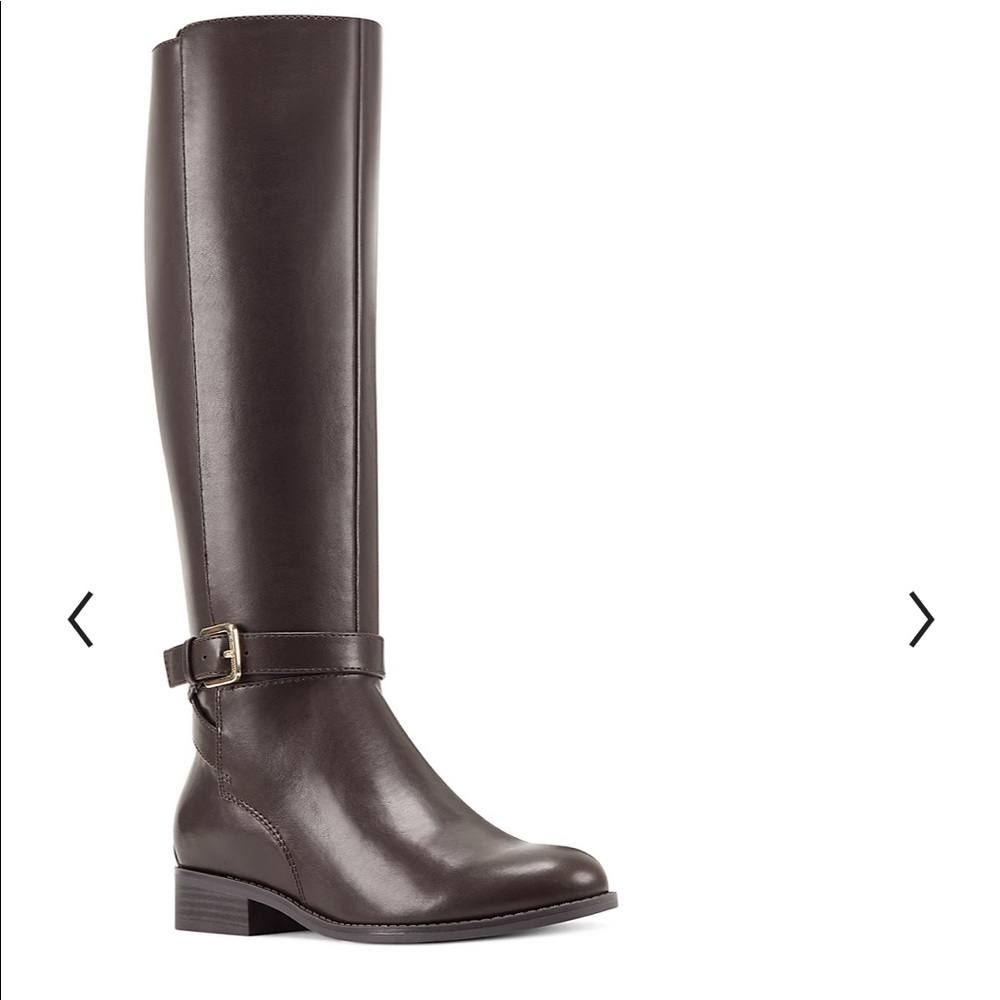 Nine West deep brown high boots with buckle and side zipper - Picture 6 of 7